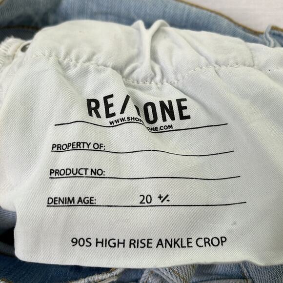 Re/Done Denim 90’s High Rise Ankle Crop Jeans Size 24 - Picture 5 of 16
